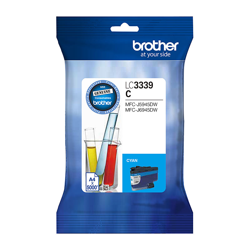 Brother LC-3339XLC, Original Cyan High Yield Ink Cartridge - 5,000 Pages