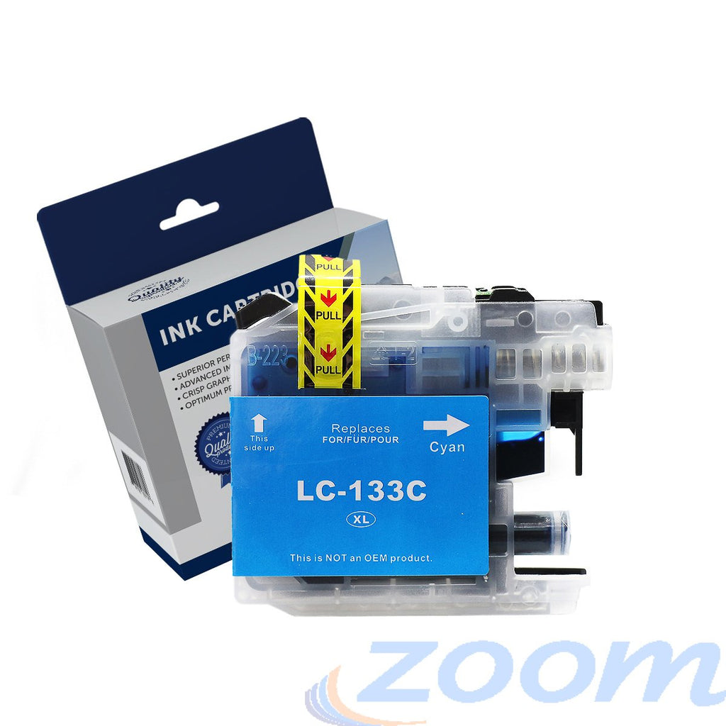 Premium Compatible Brother LC131C-LC133C Cyan High Yield Ink Cartridge
