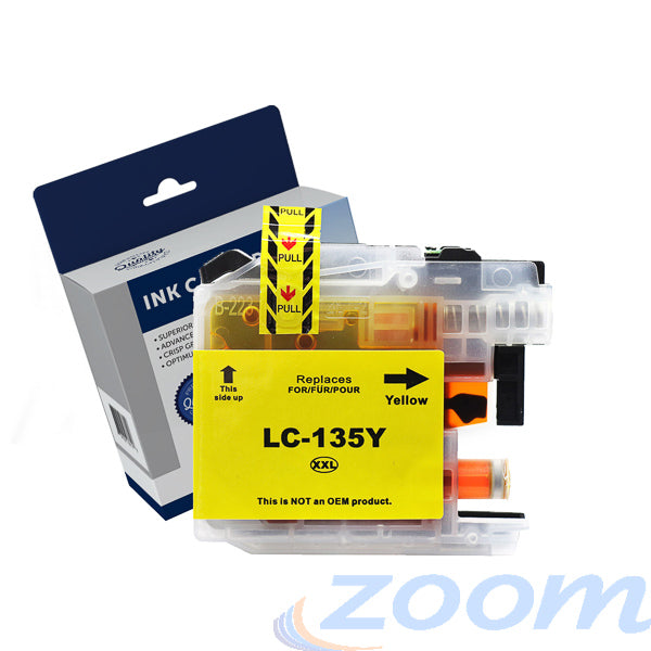 Brother LC-135XLY Compatible Yellow High Yield Ink Cartridge - 1,200 Pages
