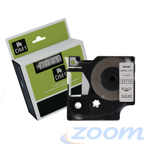 Premium Compatible Dymo SD53710 Black Text on Clear Tape