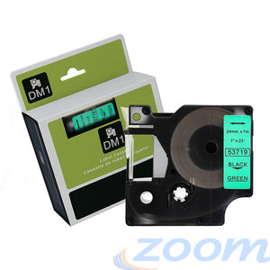Premium Compatible Dymo SD53719 Black Text on Green Tape