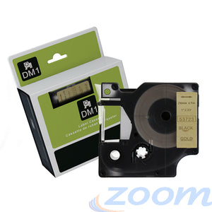 Premium Compatible Dymo SD53723 Black Text on Gold Tape