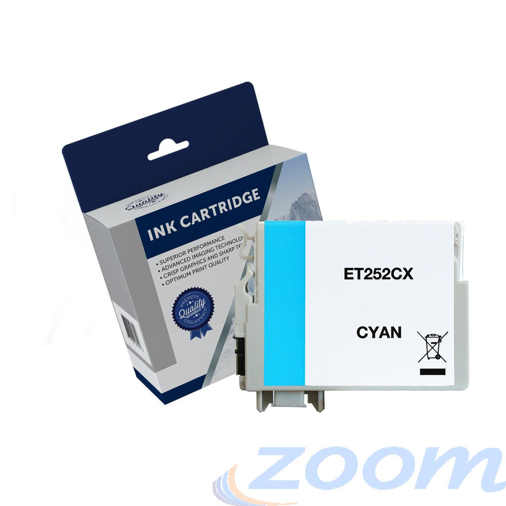 Premium Compatible Epson C13T253292, 252XL Cyan High Yield Ink Cartridge