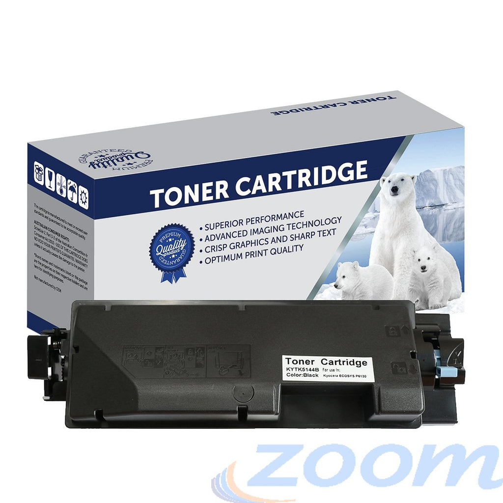 Premium Compatible Kyocera TK5144K Black Toner Cartridge + 1 Waste Container