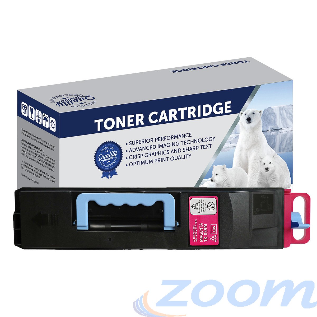 Premium Compatible Kyocera TK859M Magenta Toner Cartridge + 1 Waste Container